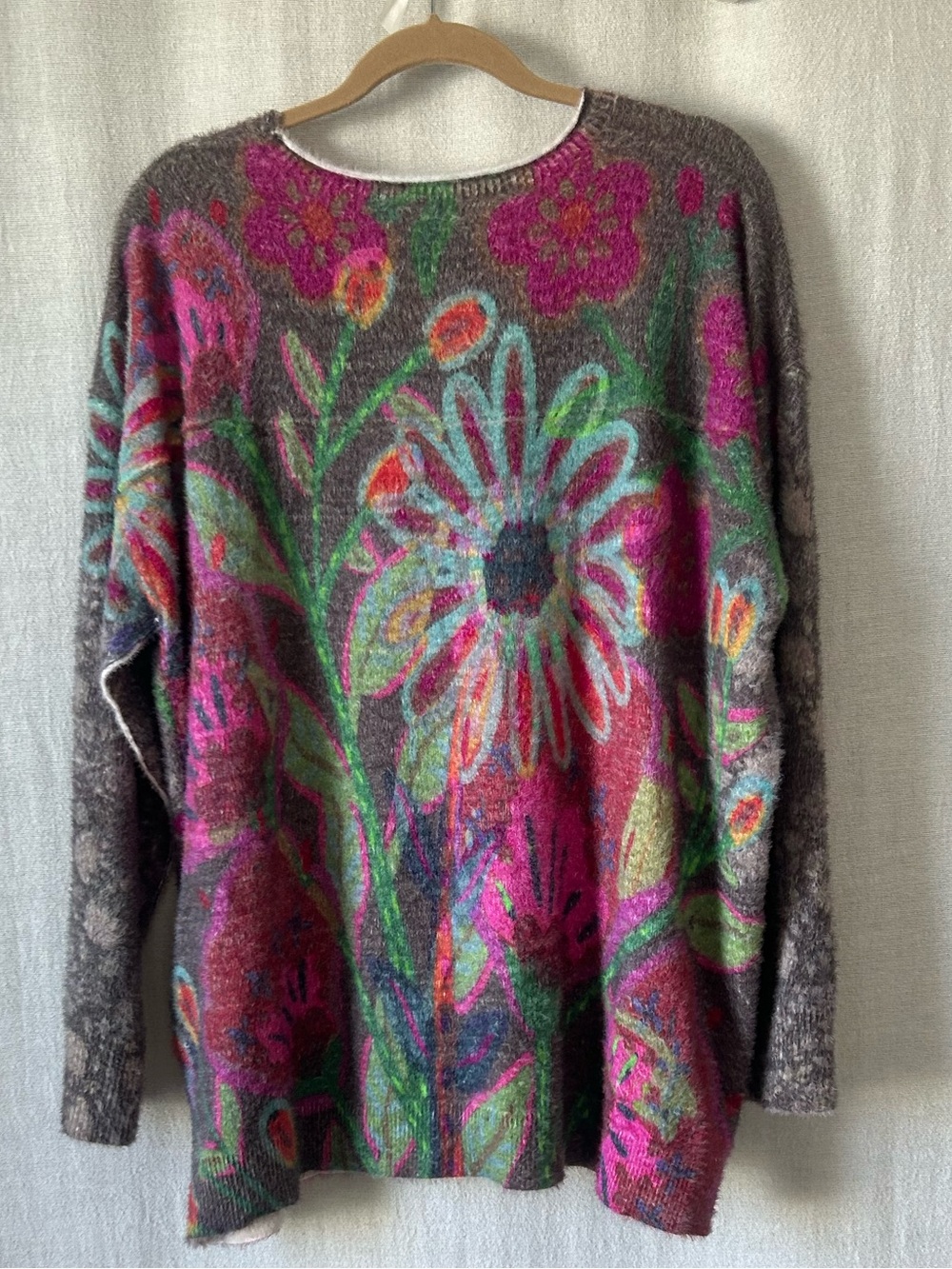 Natural Life Floral Cashmere Like Oversized Sweater Womens SZ X-Large Cozy Soft - Picture 4 of 8